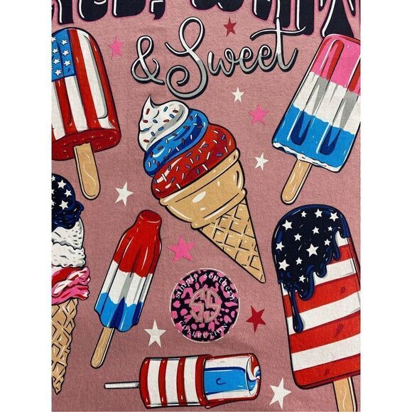 SIMPLY SOUTHERN  SMALL “RED, WHITE & SWEET” Tshirt - Picture 4 of 8